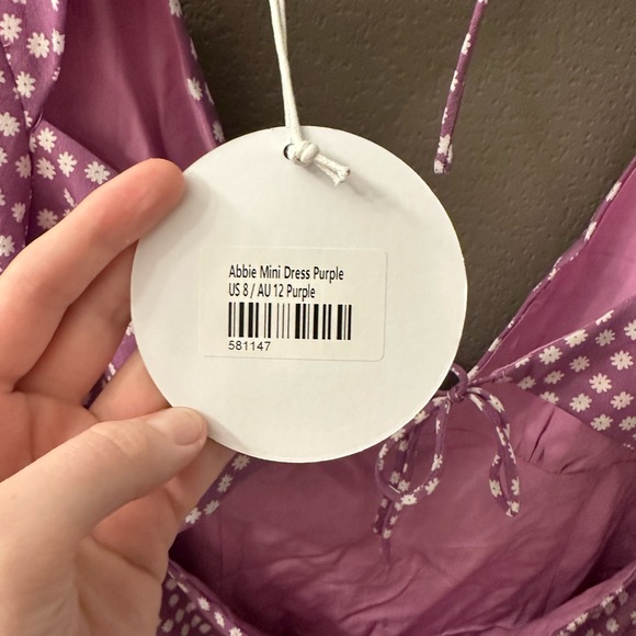 Princess Polly Abbie Mini Dress Purple US 8/AU 12 - Picture 7 of 7